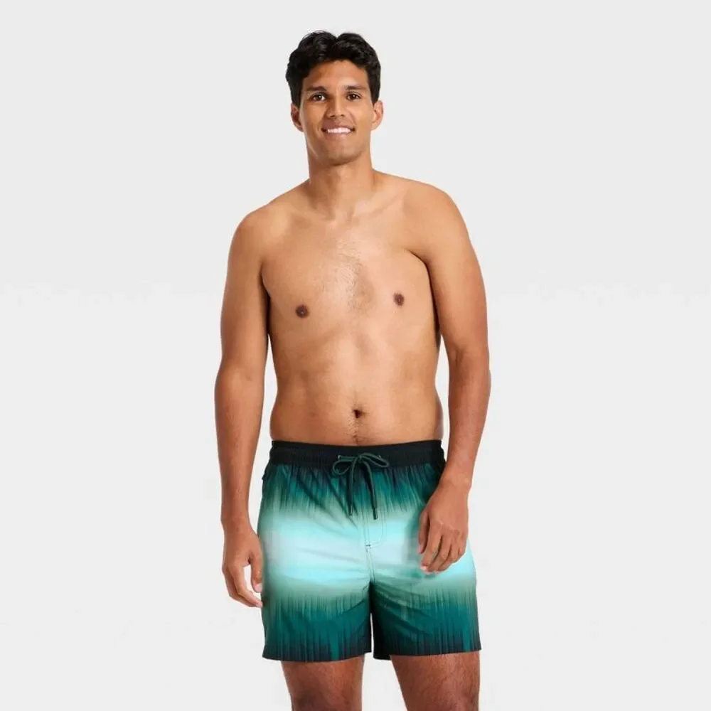 Men's 5'' Swim Trunks with Boxer Brief Liner - Goodfellow & Co Blue L